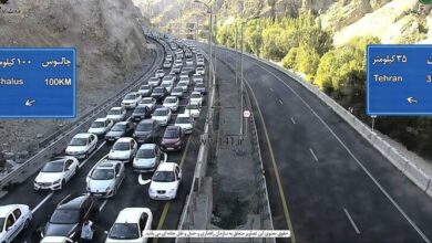یک‌طرفه شدن کندوان و ترافیک سنگین در‌ محورهای تهران-شمال/ جاده‌ها چه ساعاتی شلوغ‌تر هستند
