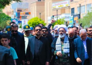 راهپیمایی مردم پرند در محکومیت جنایات رژیم صهیونیستی و ترور رهبر مقاومت فلسطین شهید اسماعیل هنیه