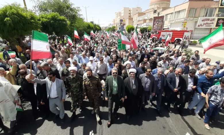 حضور یکپارچه و باشکوه مردم انقلابی پرند علیه رژیم صهیونیستی